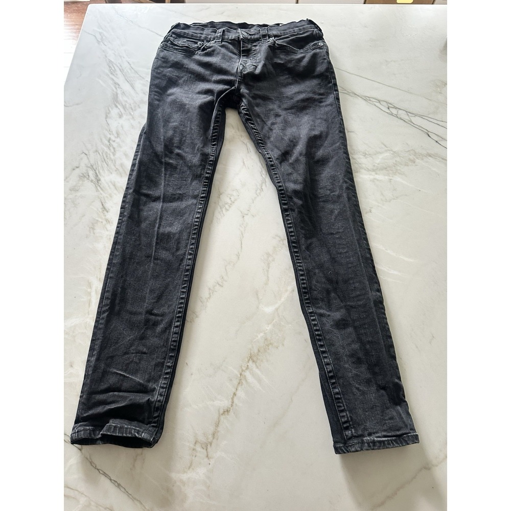 True Religion Ricky Straight Black Wash Jeans Men's Size 34x31